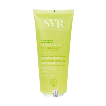 Gel rửa mặt SVR Sebiaclear Gel Moussant 200ml làm sạch không chứa xà phòng và loại bỏ tế bào da chết