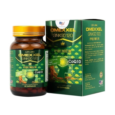 Viên uống Omexxel Ginkgo 120 Premium Omexxel hỗ trợ tốt cho não và tim mạch (60 viên)